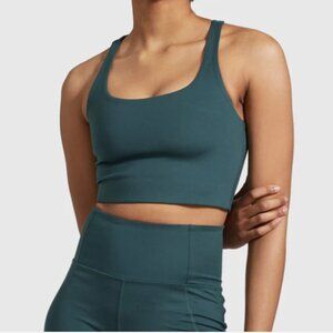 BUNDLE: Racerback Sports Bra (S) + High-Rise Bike Shorts (M) - Green / Moss